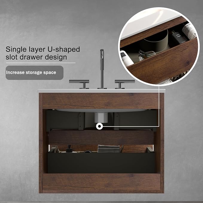 Wall Mounted Floating Bathroom Vanity - Image 6
