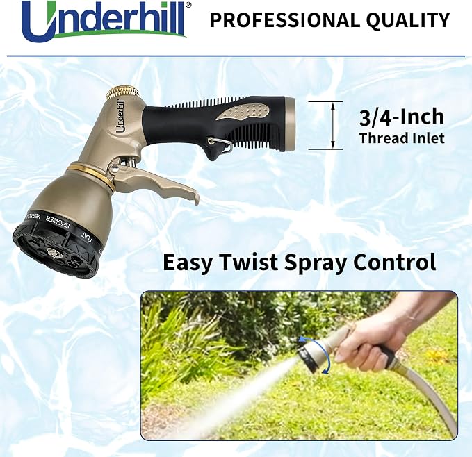 Underhill Pattern Master Gold Series Garden Water Hose Nozzle Sprayer Head - Image 5