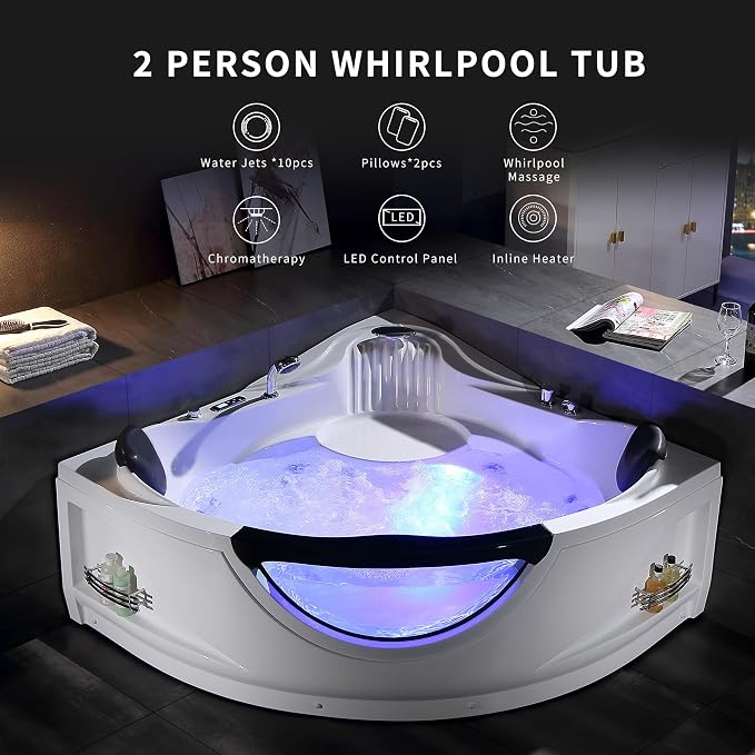 Empava Corner Whirlpool Bathtub - Image 3