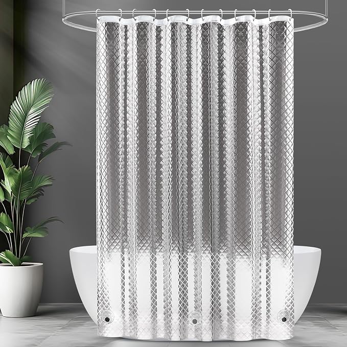 UFRIDAY 75 inch Long Plastic Clear Shower Curtain Liner, Waterproof Shower by UFRIDAY