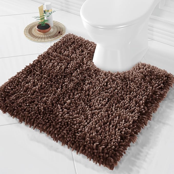 Yimobra Toilet Rugs U Shaped Washable, Extra Thick Soft Absorbent Chenille by Yimobra