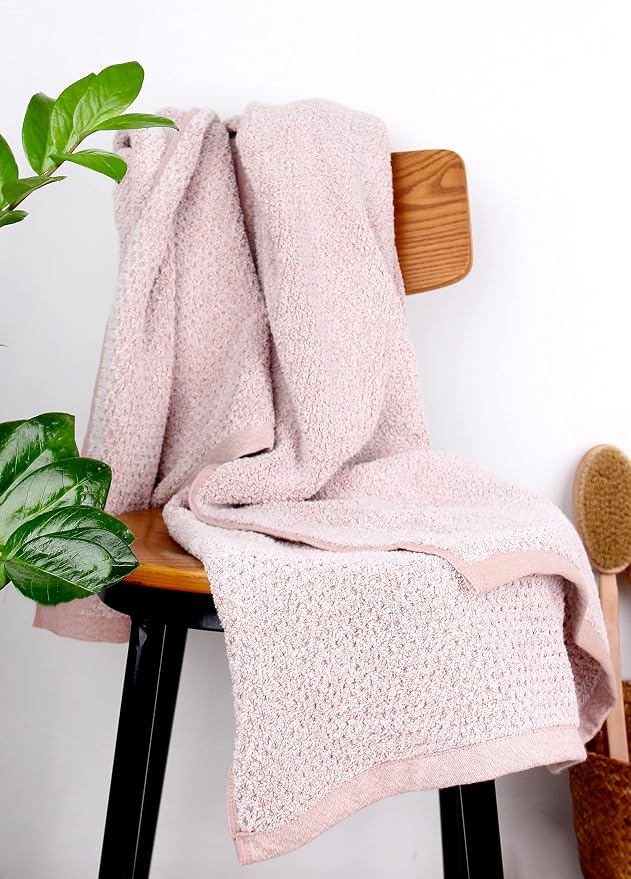 Diamond Jacquard Bath Sheet 6 PC Set Rose -2 Bath Sheet, 2 Hand Towel, 2 Wash - Image 5