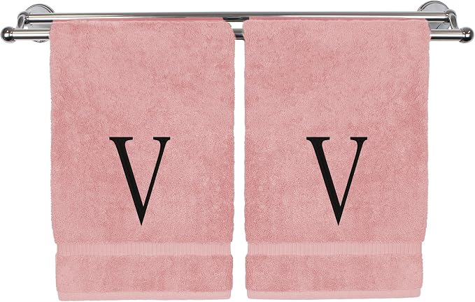 Monogrammed Hand Towel, Personalized Initial Gift, Extra Absorbent 100% Turkish by BareCotton