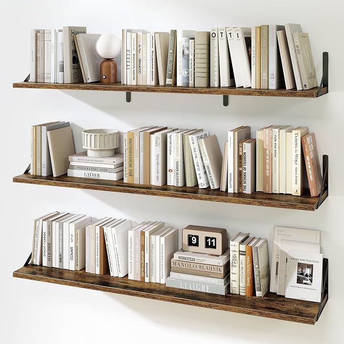 Fun Memories Extra Long Floating Wall Shelves, 48 x 8 Inches by FunMemories