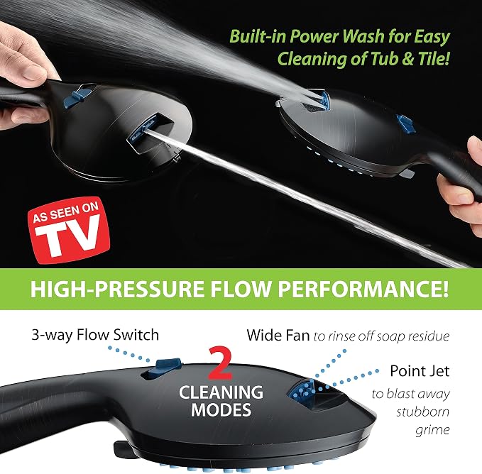 Hotel Spa AquaCare High Pressure 8-mode Handheld Shower Head, Anti-clog Nozzles - Image 5