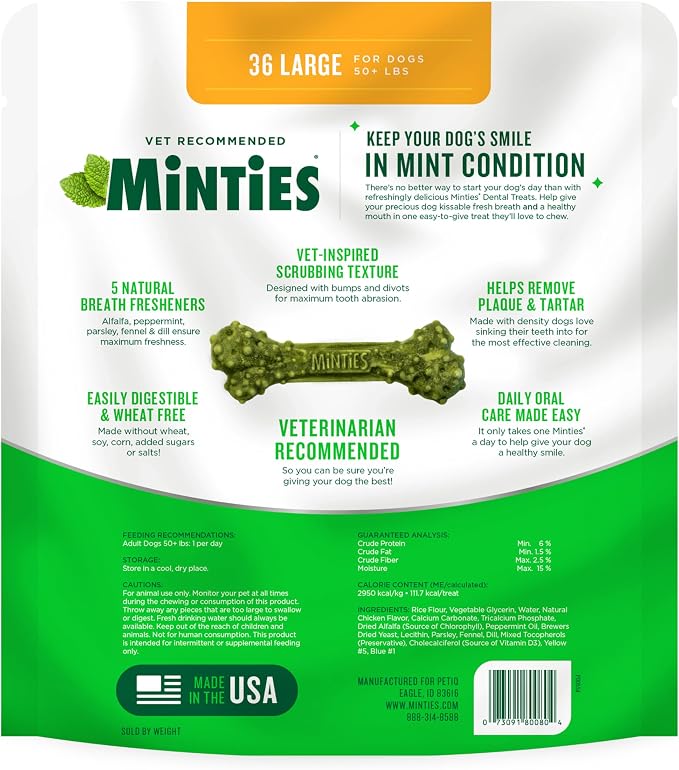 Minties Dental Chews for Dogs, Vet-Recommended Mint-Flavored Treats for Large - Image 9