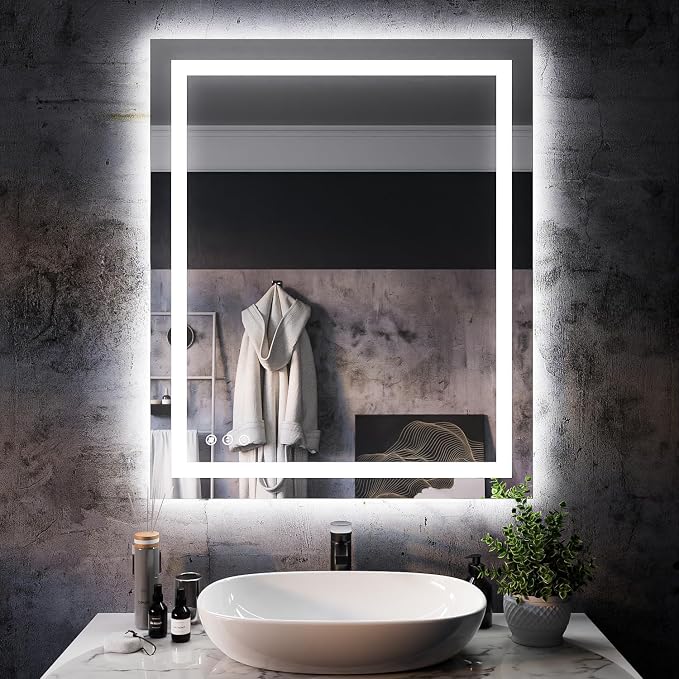 ISKM 36'' x 30'' LED Mirror for Bathroom Lighted Vanity Mirror for Wall Front by ISKM-IStillKeepMovin