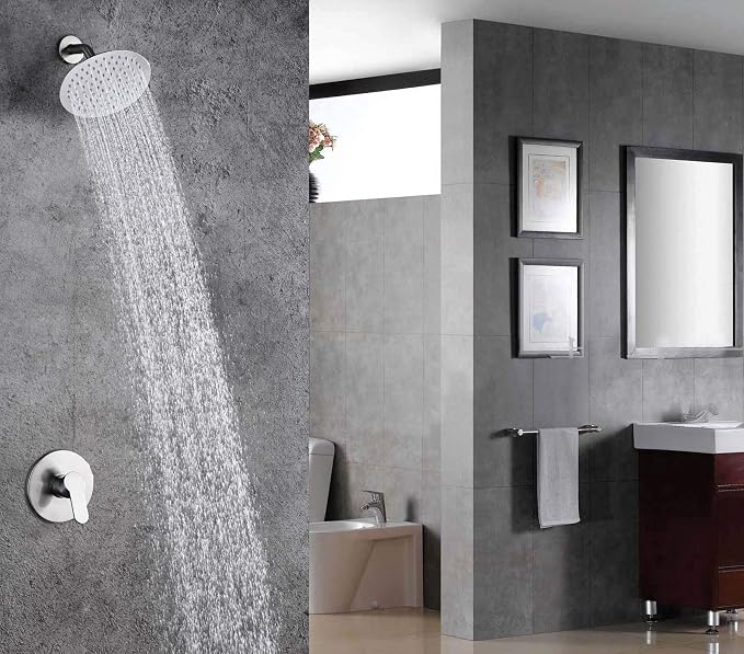 sumerain Shower Faucet Brushed Nickel, Single Handle Solid Brass Rough-in Valve - Image 3