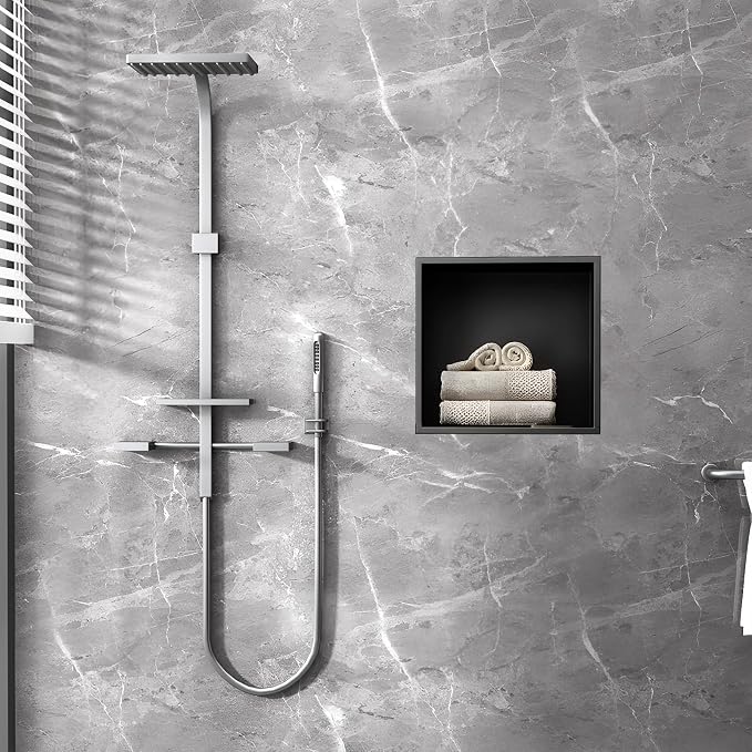 SaniteModar Shower Niche, Stainless Steel Shower Niche 12" X 12" No Tile Needed - Image 2