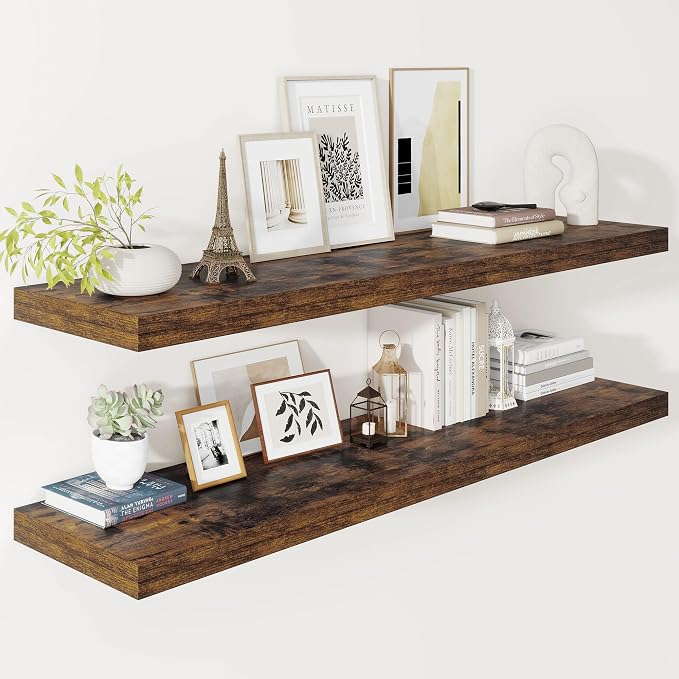 Vivelove 12" Deep Floating Shelves 47.2" Long, Wall Shelves by VIVELOVE