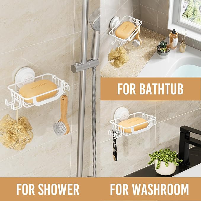 LEVERLOC Soap Holder Dish with Hooks - Image 4