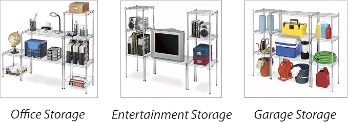 Whitmor Wire Shelving Unit, Metal Storage Shelves, Durable Heavy Duty Shelf - Image 9