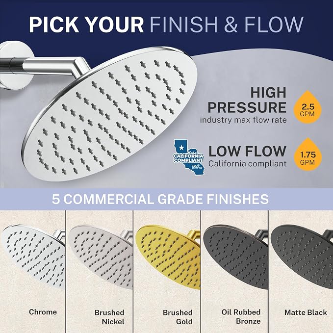 HammerHead Showers® Solid Metal 8 Inch Rainfall Shower Head – CHROME - Image 6