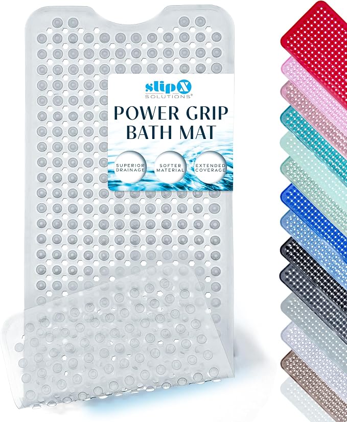 SlipX Solutions Power Grip Bathtub Safety Mat | Precision Grip Technology by SlipXSolutions