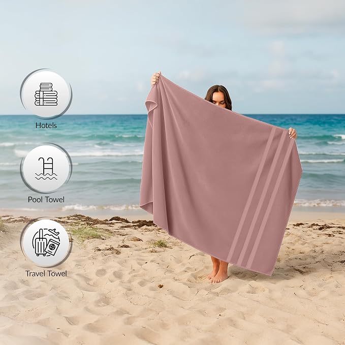 RIVERSIDE Pack of 2 Extra Large Bath Sheets 35 x 70 Inches - Image 6