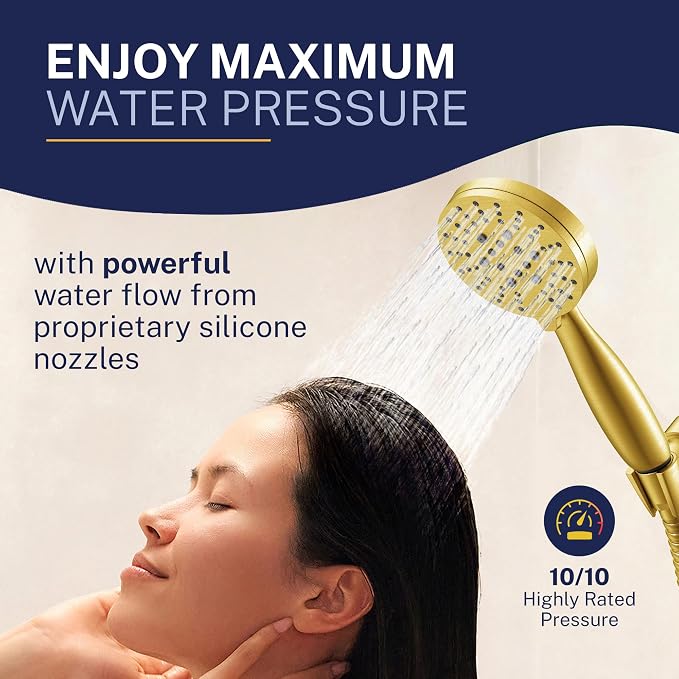 HammerHead Showers® Solid Metal 3-Spray Handheld Shower Head - Image 4