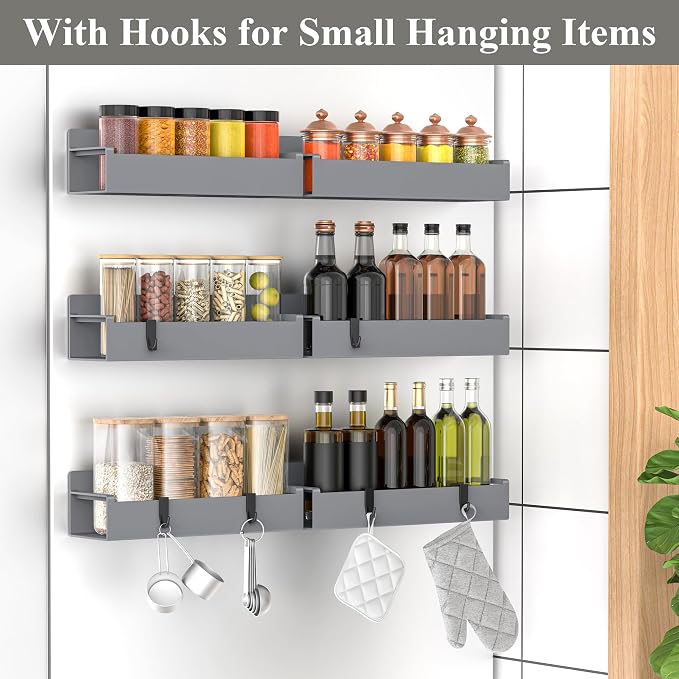 6 Pack Magnetic Spice Rack Organizer - Image 2