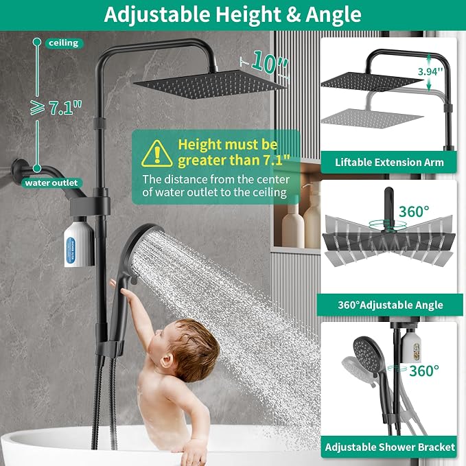 10" Filtered Rain Shower Head - Image 2