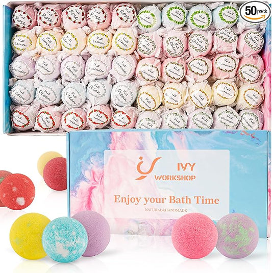 Bath Bombs for Women Gift Set, Handmade Bubble Bath & Fizzy, for Bubble Bath Spa by IvyWorkshop
