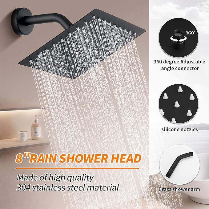 Black Shower Faucet Single Function Trim Kit - Image 4