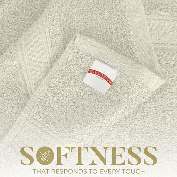 RIVERSIDE 100% Ring Spun Cotton Large Bath Towels Set of 4, 27 x 54 Inches – - Image 2