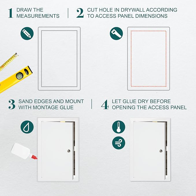 10" x 16" Lockable White Metal Access Panel - Image 3