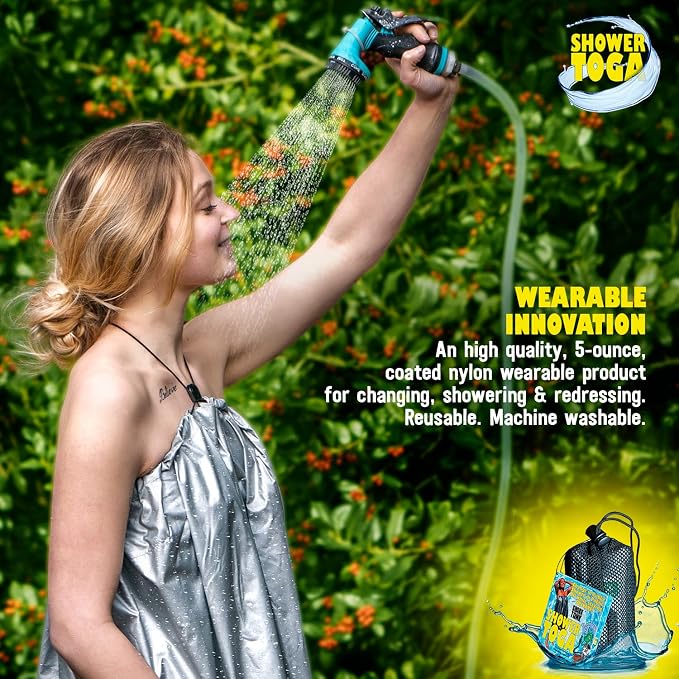Shower Toga - Wearable Shower Garment, Privacy RV & Camping Shower, Surf Poncho - Image 2