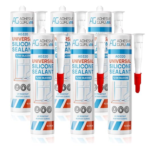 Adhesive Guru All Purpose Clear Silicone Sealant Waterproof, 100% Silicone Caulk by AdhesiveGuru