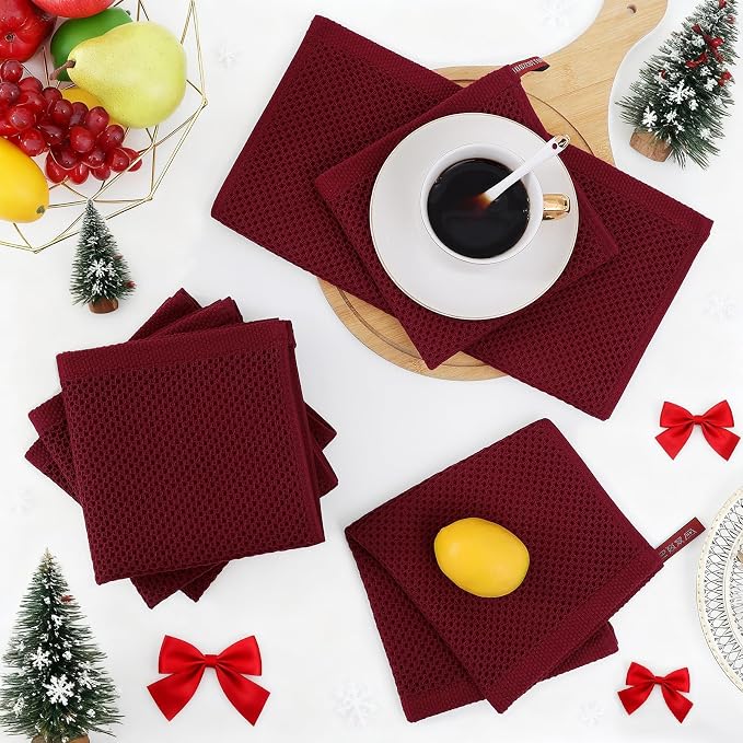 Homaxy 100% Cotton Waffle Weave Kitchen Dish Cloths, Ultra Soft Absorbent Quick - Image 7
