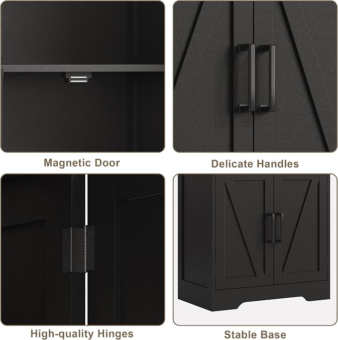 Treocho Bathroom Floor Cabinet, Farmhouse Bathroom Storage Cabinet - Image 6