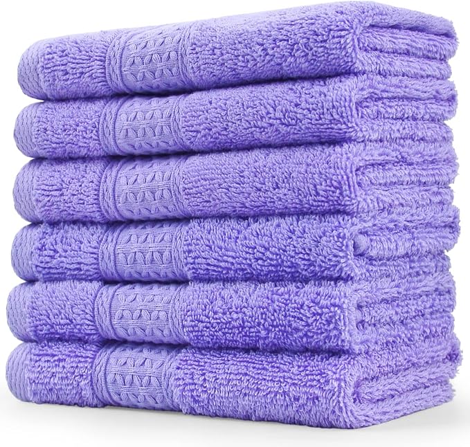 Cleanbear Wash Cloths Cotton Facecloths, Large Face Cloths 6 Ultra-Soft by Cleanbear