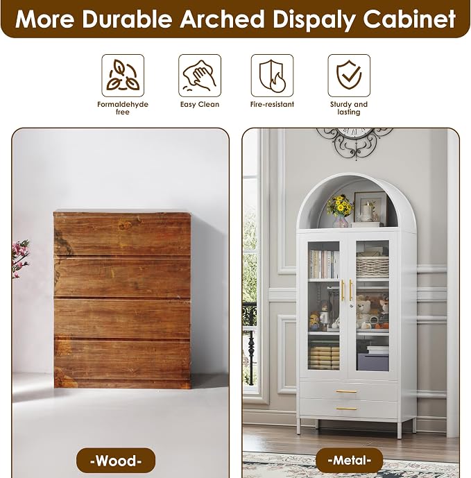 73''H Arched Kitchen Pantry Cabinets - Image 5