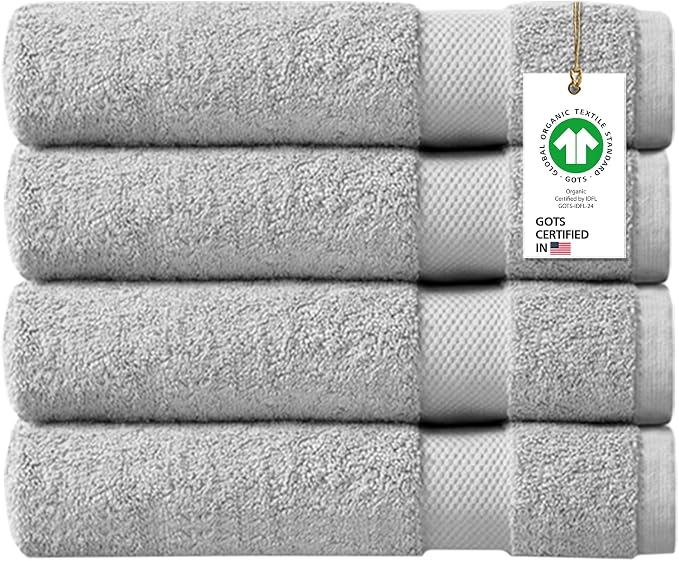 Delara 100% Organic Cotton Towels 650 GSM Plush Feather Touch Quick Dry Bath by Delara