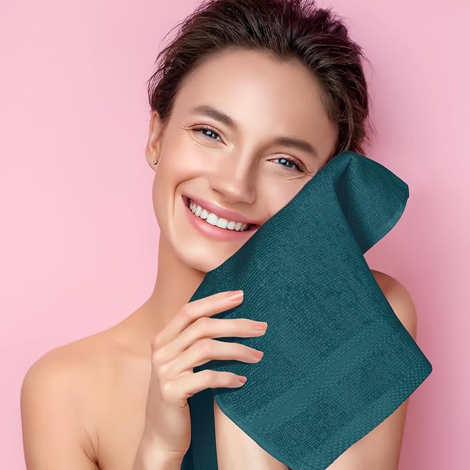 GLAMBURG Ultra Soft 12-Piece Washcloths Set 13x13-100% Ringspun Cotton - Image 5