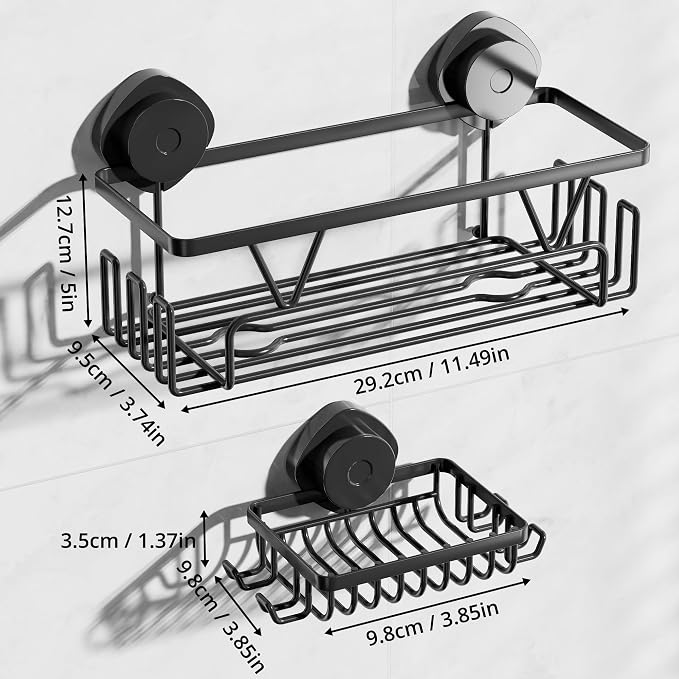 KEGII Suction Cup Shower Caddy, 2 Pack Shower Suction Shelf - Image 8