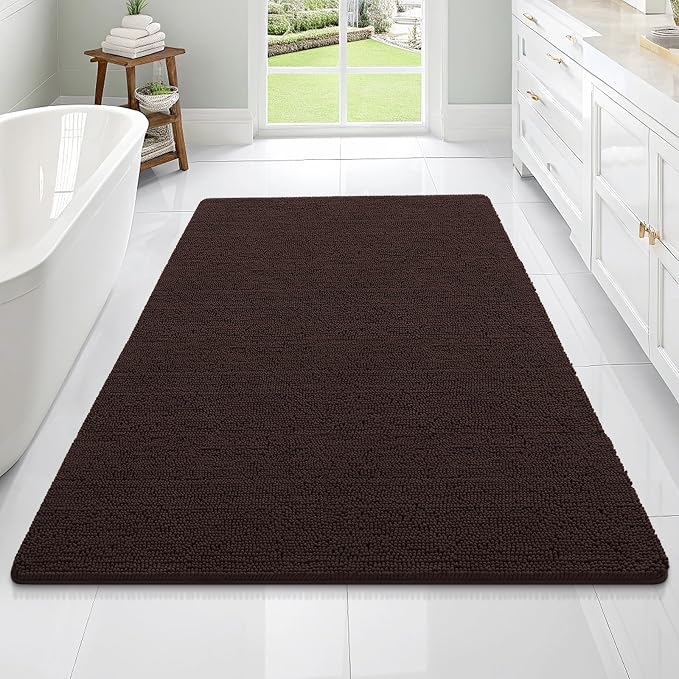 OLANLY Bathroom Rugs 70x46, Extra Soft Absorbent Chenille Bath Rugs, Rubber by OLANLY