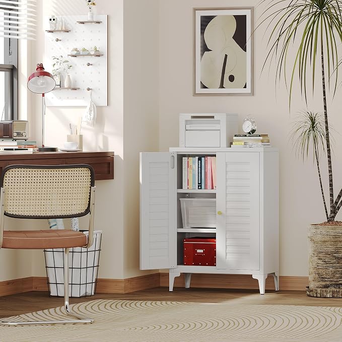 Bathroom Floor Storage Cabinet, Metal Storage Cabinet - Image 2