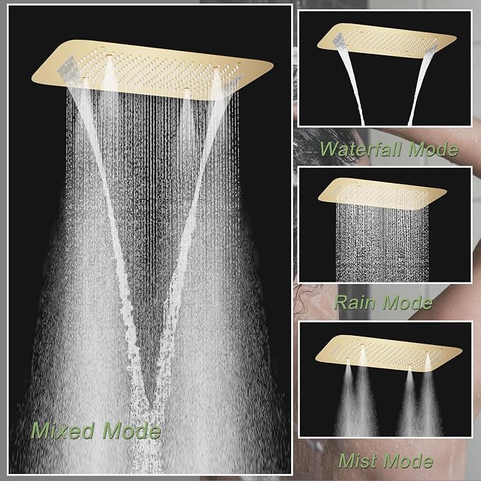 Brushed Gold Digital Display Shower System - Image 2