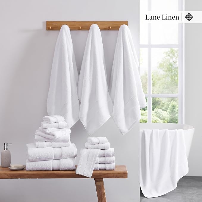 LANE LINEN Towel Set of 6 – 100% Mercerized Cotton, Zero Twist, 2 Large Bath - Image 5