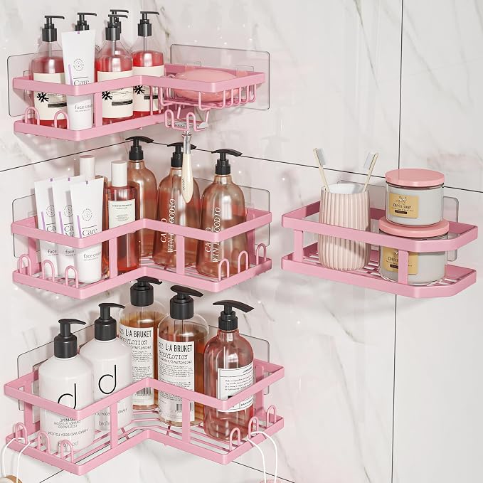 4-Pack Adhesive Corner Shower Caddy by YOUVIP