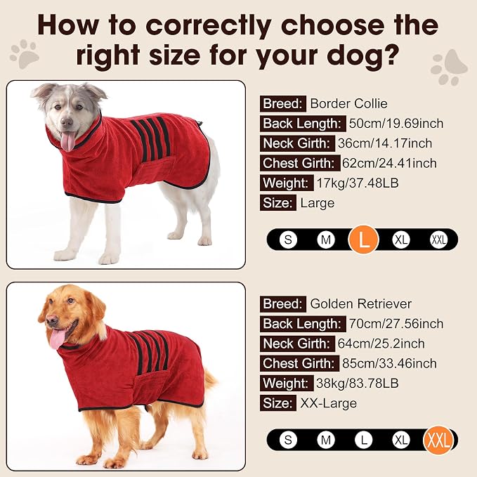 Microfibre Dog Bathrobe Towel Wrap Super Absorbent Dog Drying Coat Bath Robe - Image 5
