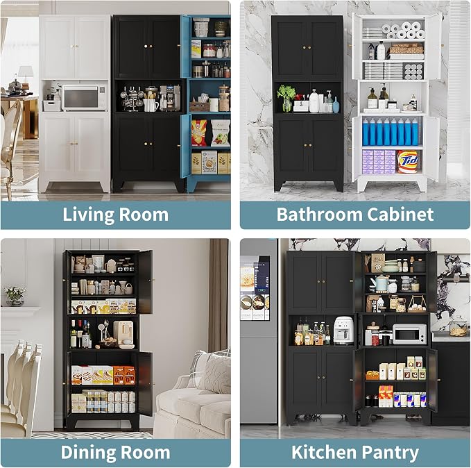 69" Tall Metal Kitchen Pantry Storage Cabinet - Image 7