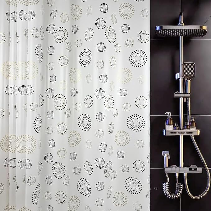 Plastic Shower Curtain Liner, Waterproof Printed PEVA Shower Curtain by TRIMENGO