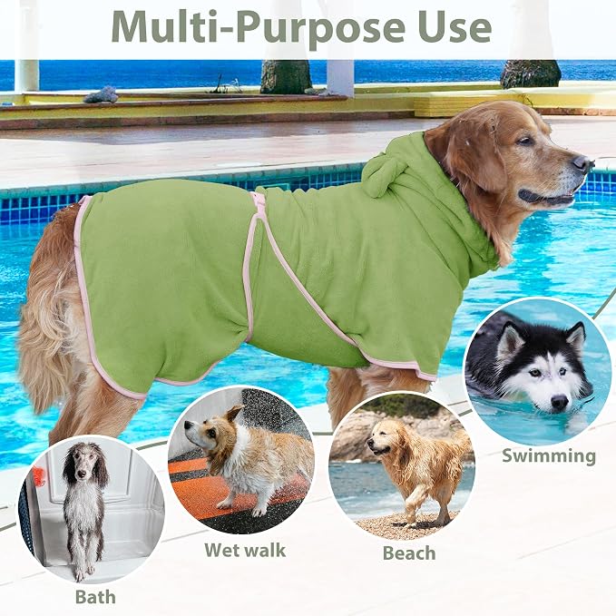 Dog Bathrobe Super Absorbent Towel Robe - Image 5