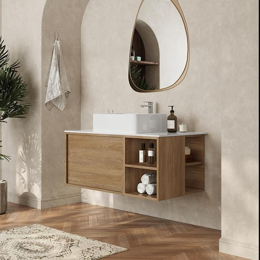 Floating Bathroom Vanity with Sink and Multi-Storage Cabinet, 36-Inch by FHKJHOME