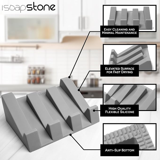 Silicone Soap Dish Self Draining Bar Soap Holder - Image 5