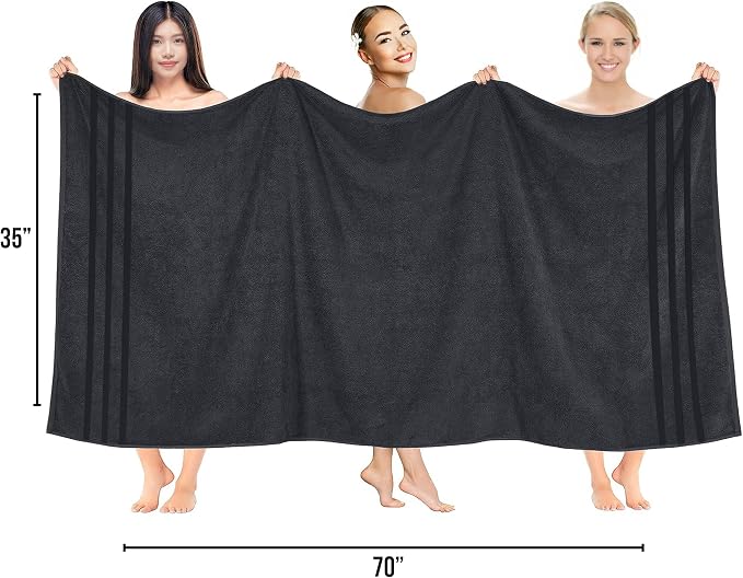 RIVERSIDE Pack of 2 Extra Large Bath Sheets 35 x 70 Inches - Image 2