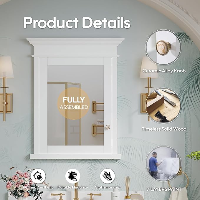 WELLFOR 26"x 32" Bathroom Medicine Cabinet - Image 7