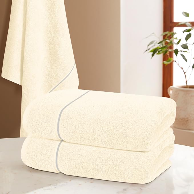 MyOwn Ultra Soft 4 Pack Oversized Bath Towel Set 27x54 inches, 100% Cotton Bath - Image 2