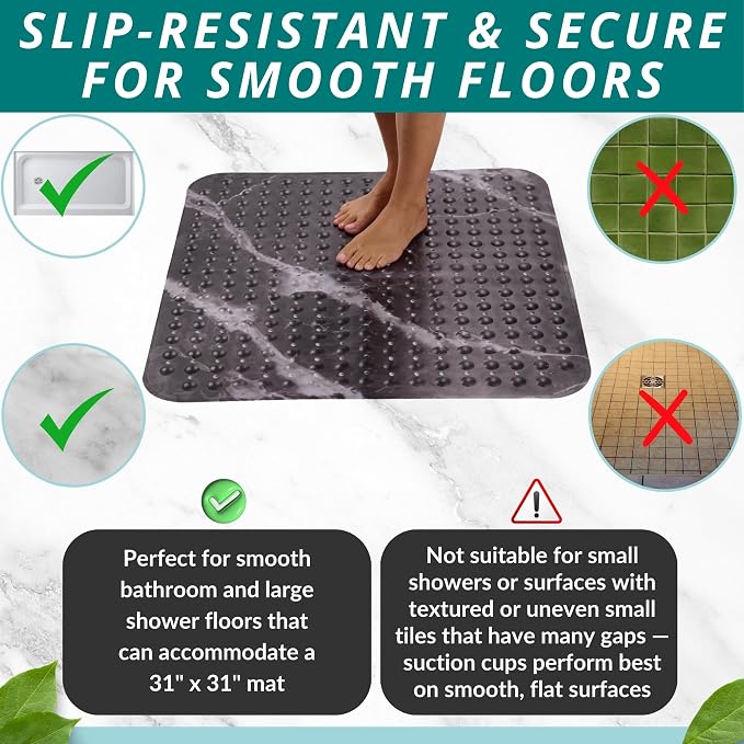 ENKOSI Extra Large Square Non Slip Shower Mat - Image 5